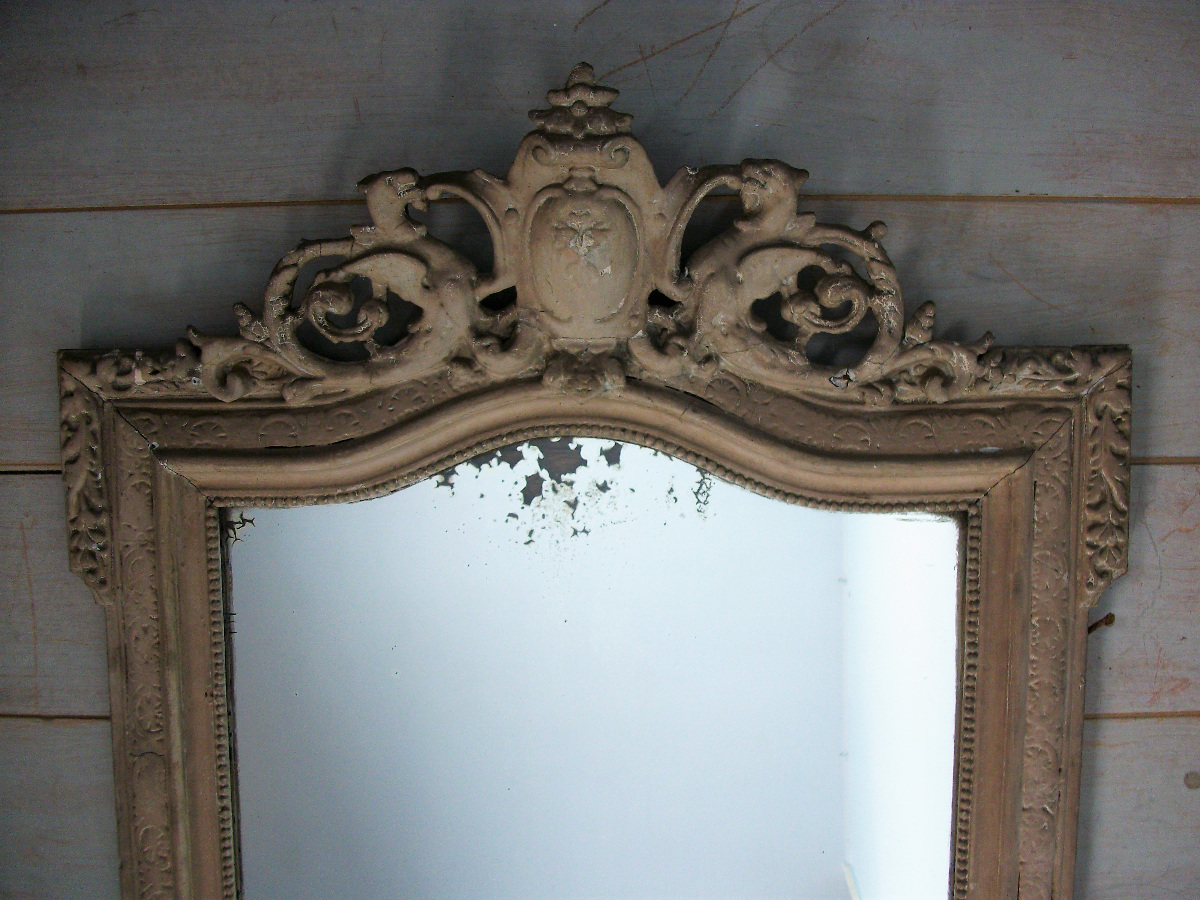 Painted Mirror with Shield, Dragons and Griffins